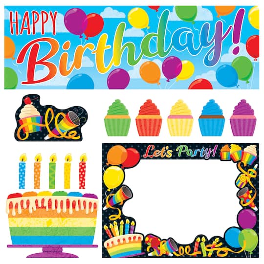 Trend Enterprises&#xAE; Rainbow Birthday Wipe Off&#xAE; Learning Set